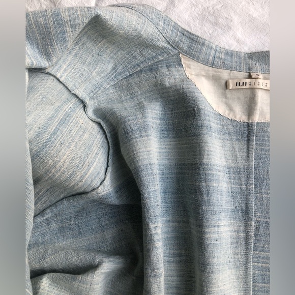 11.11 eleven eleven button up shirt, Hand spun, hand woven, natural indigo dye S - Picture 9 of 13